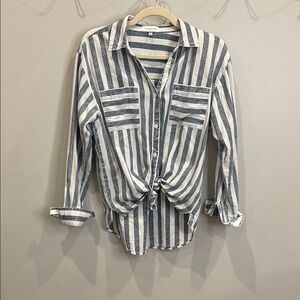 Thread & Supply Blue and White Striped Shirt